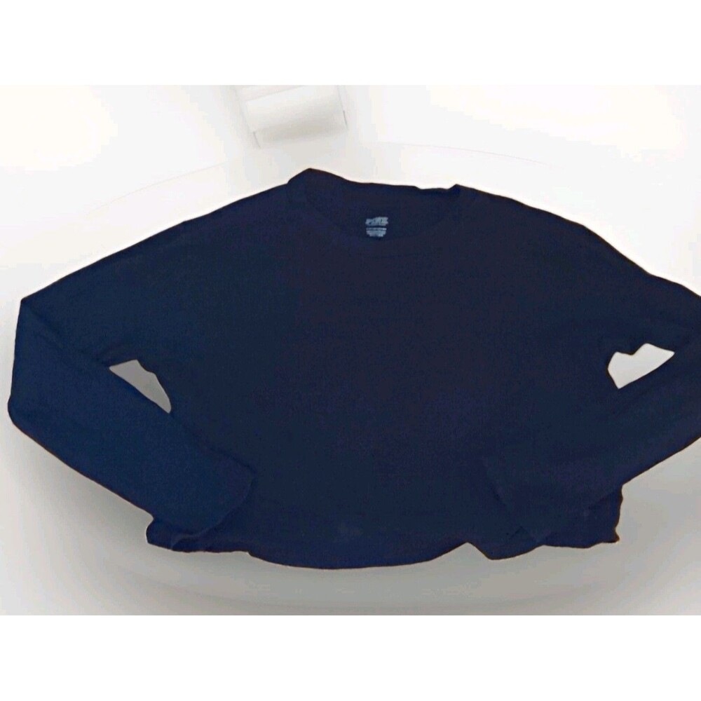 Victoria,'s Secret PINK Black  Crewneck t Long Sleeve Cropped  T-Shirt- Size S